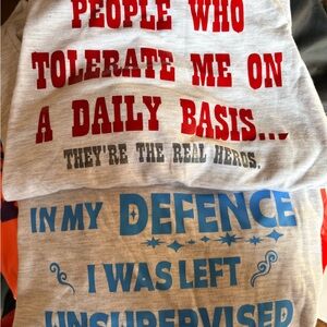 Graphic Kids T-Shirts - Red and Blue Text